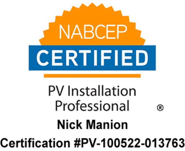 NABCEP Certified PV Install Pro Nick Manion